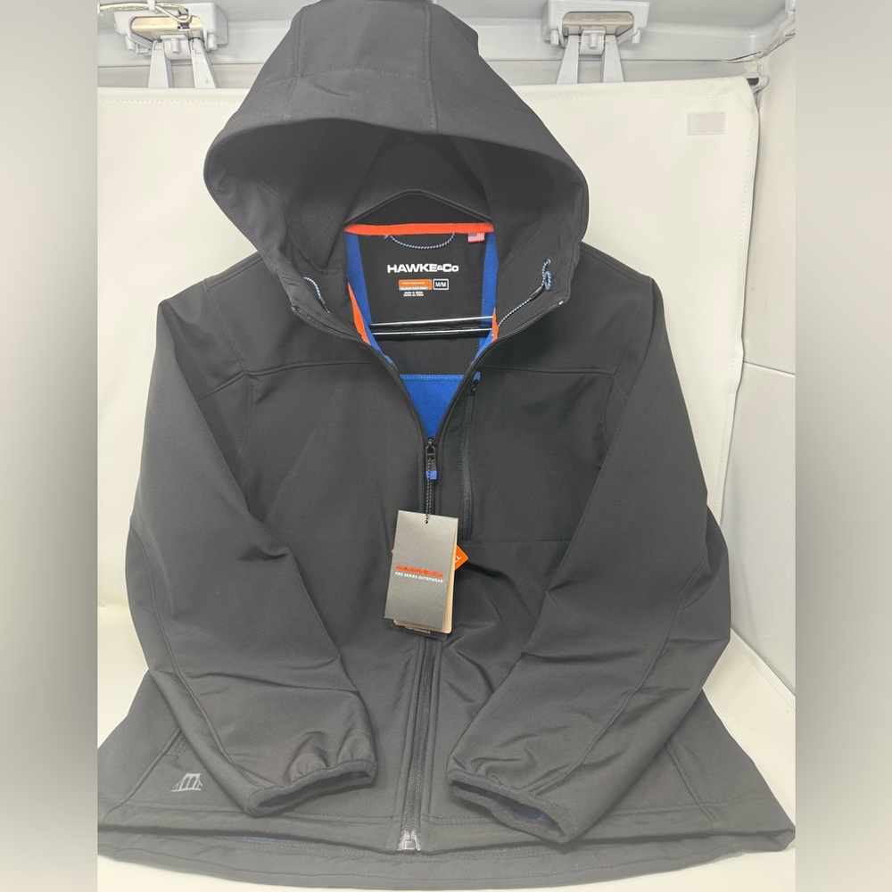 Hawke & Co Men's Black Jacket hooded weatherproof insulated new tags size medium